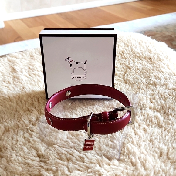 Coach Dog Adorable Nwt Iob Coach Red Leather Dog Collar Poshmark